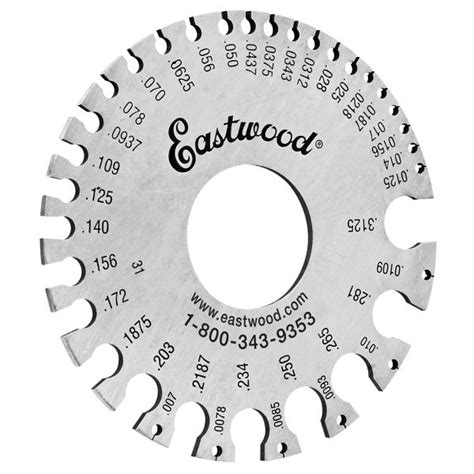 eastwood auto body fabrication sheet metal thickness gauge|Eastwood Sheet Metal Gauge (28038) .